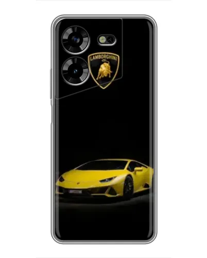 Чехол для TECNO POVA 5 (LG7n) с картинкой «Lamborghini желтый акцент»