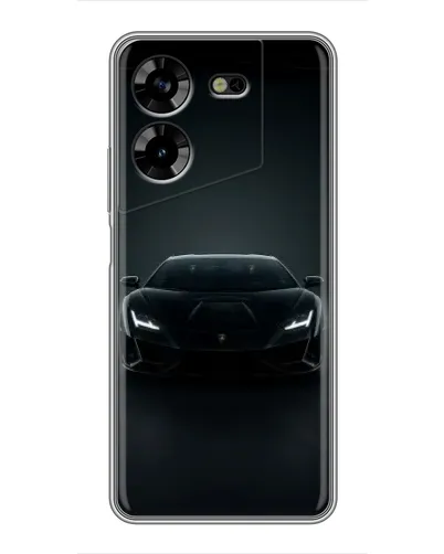 Чехол для TECNO POVA 5 (LG7n) с картинкой «Черный Lamborghini Aventador»