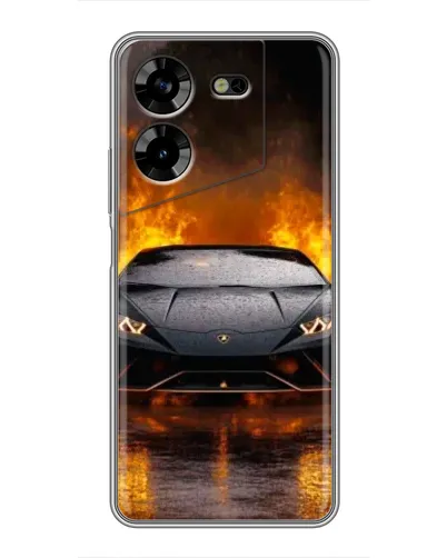 Чехол для TECNO POVA 5 (LG7n) с картинкой «Lamborghini в огне»