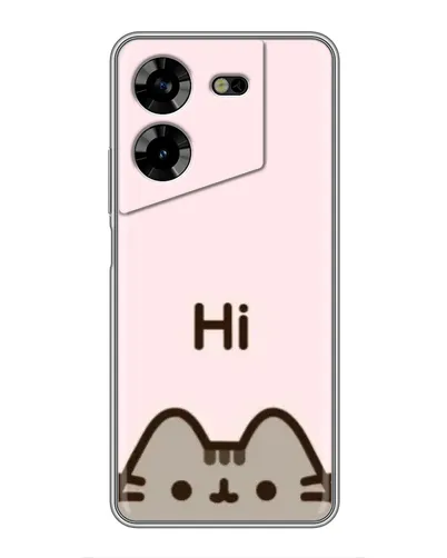 Чехол для TECNO POVA 5 (LG7n) с картинкой «Пушин говорит Hi»