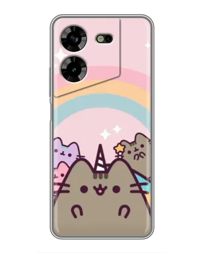 Чехол для TECNO POVA 5 (LG7n) с картинкой «Единорог Pusheen»