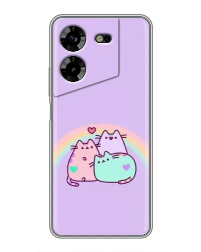 Чехол для TECNO POVA 5 (LG7n) с картинкой «Радужные Пушины»