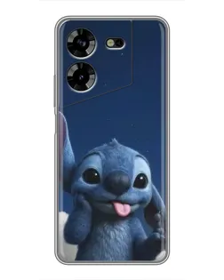 Чехол для TECNO POVA 5 (LG7n) с картинкой «Стич в облаках»