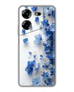 Чехол для TECNO POVA 5 (LG7n) с картинкой «Голубой цветочный каскад» Чехол для TECNO POVA 5 (LG7n) с картинкой «Голубой цветочный каскад»