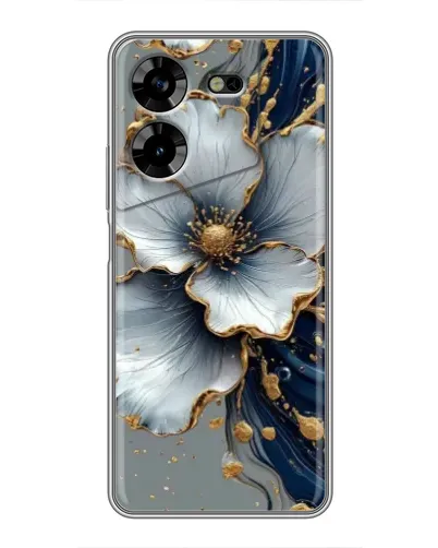 Чехол для TECNO POVA 5 (LG7n) с картинкой «Белый цветок и золотой флюид» Чехол для TECNO POVA 5 (LG7n) с картинкой «Белый цветок и золотой флюид»