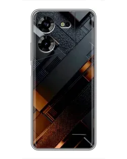 Чехол для TECNO POVA 5 (LG7n) с картинкой «Черные геометрические блоки»