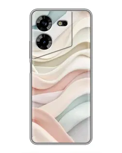 Чехол для TECNO POVA 5 (LG7n) с картинкой «Пастельные нежные волны»