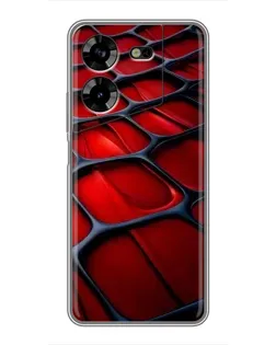 Чехол для TECNO POVA 5 (LG7n) с картинкой «Красная глянцевая сетка»