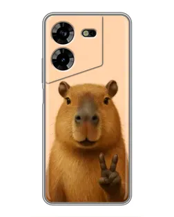 Чехол для TECNO POVA 5 (LG7n) с картинкой «Капибара виктория» Чехол для TECNO POVA 5 (LG7n) с картинкой «Капибара виктория»