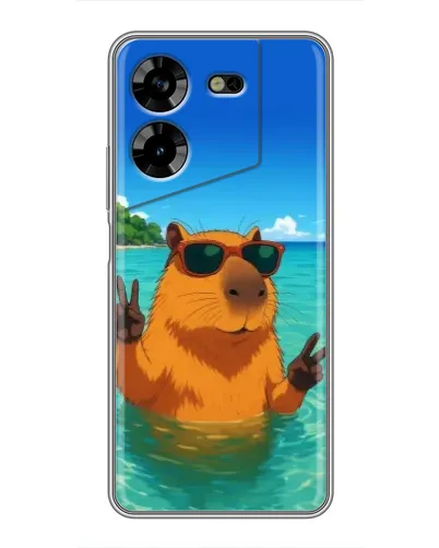 Чехол для TECNO POVA 5 (LG7n) с картинкой «Морская капибара» Чехол для TECNO POVA 5 (LG7n) с картинкой «Морская капибара»