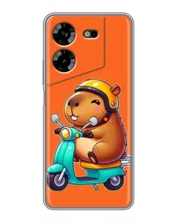 Чехол для TECNO POVA 5 (LG7n) с картинкой «Капибара на скутере» Чехол для TECNO POVA 5 (LG7n) с картинкой «Капибара на скутере»