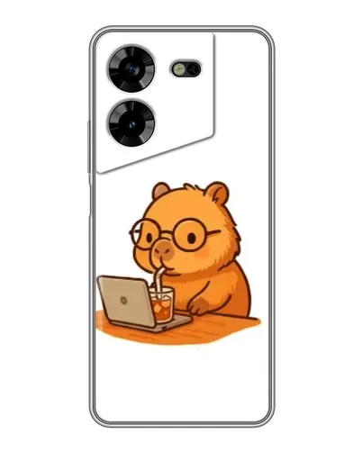 Чехол для TECNO POVA 5 (LG7n) с картинкой «Капибара с ноутбуком» Чехол для TECNO POVA 5 (LG7n) с картинкой «Капибара с ноутбуком»