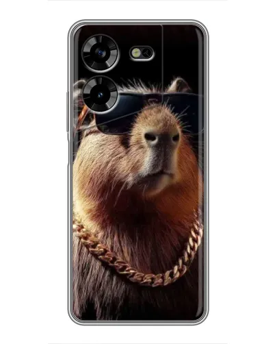 Чехол для TECNO POVA 5 (LG7n) с картинкой «Капибара золотая цепь»