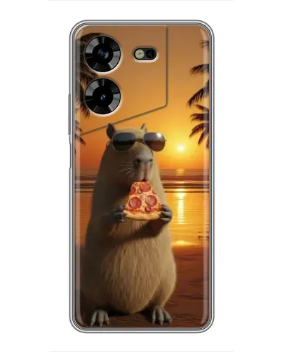 Чехол для TECNO POVA 5 (LG7n) с картинкой «Капибара с пиццей» Чехол для TECNO POVA 5 (LG7n) с картинкой «Капибара с пиццей»