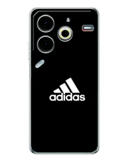 Чехол для TECNO Pova 6 Neo 5G с картинкой «Черная классика Adidas»