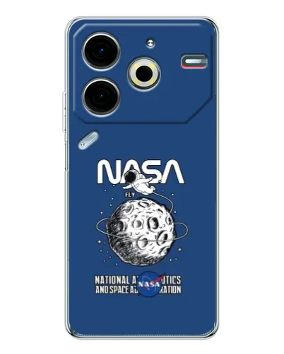 Чехол для TECNO Pova 6 Neo 5G с картинкой «NASA — лунная миссия»