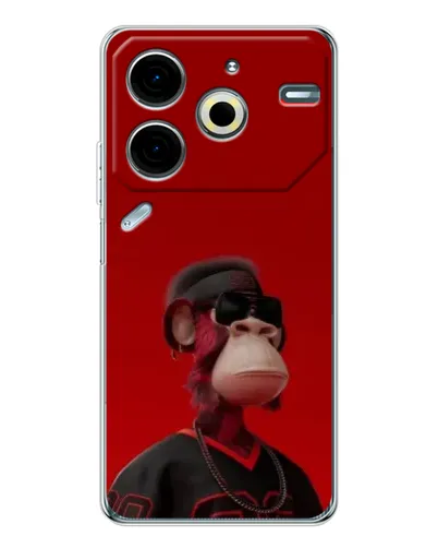 Чехол для TECNO Pova 6 Neo 5G с картинкой «Bored Ape в красном»