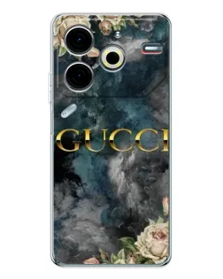 Чехол для TECNO Pova 6 Neo 5G с картинкой «Абстрактные цветы Gucci»