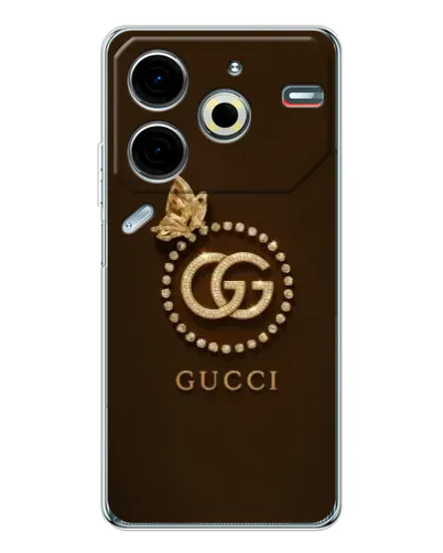 Чехол для TECNO Pova 6 Neo 5G с картинкой «Gucci — золотая бабочка»