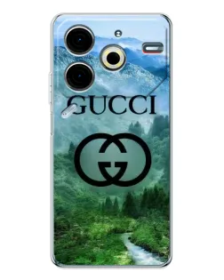 Чехол для TECNO Pova 6 Neo 5G с картинкой «Gucci — горный пейзаж»