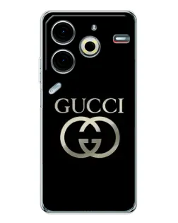 Чехол для TECNO Pova 6 Neo 5G с картинкой «Gucci — золото на черном»