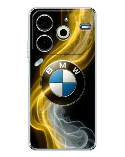 Чехол для TECNO Pova 6 Neo 5G с картинкой «Золотистый дым BMW»
