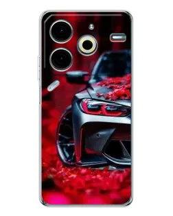 Чехол для TECNO Pova 6 Neo 5G с картинкой «Спортивная BMW и цветы» Чехол для TECNO Pova 6 Neo 5G с картинкой «Спортивная BMW и цветы»