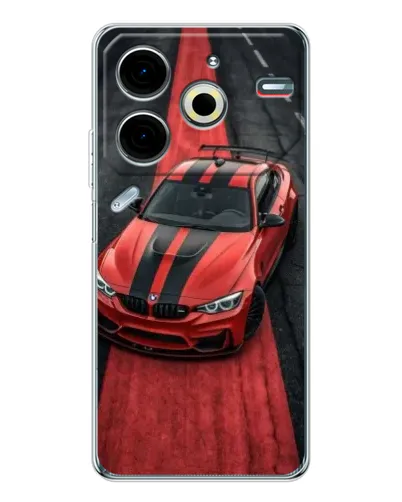 Чехол для TECNO Pova 6 Neo 5G с картинкой «BMW на красной дорожке»