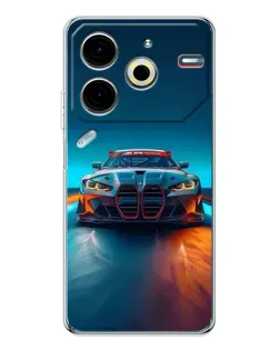 Чехол для TECNO Pova 6 Neo 5G с картинкой «BMW — огни неона» Чехол для TECNO Pova 6 Neo 5G с картинкой «BMW — огни неона»