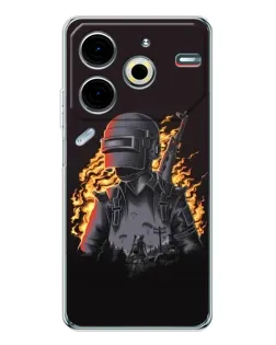 Чехол для TECNO Pova 6 Neo 5G с картинкой «PUBG — огненный силуэт» Чехол для TECNO Pova 6 Neo 5G с картинкой «PUBG — огненный силуэт»