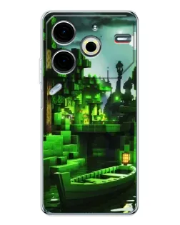Чехол для TECNO Pova 6 Neo 5G с картинкой «Minecraft лесной пейзаж»