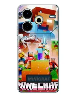 Чехол для TECNO Pova 6 Neo 5G с картинкой «Minecraft герои игры»