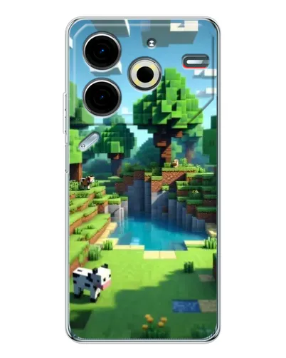 Чехол для TECNO Pova 6 Neo 5G с картинкой «Minecraft летний день»