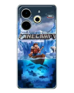 Чехол для TECNO Pova 6 Neo 5G с картинкой «Minecraft ледяной мир»