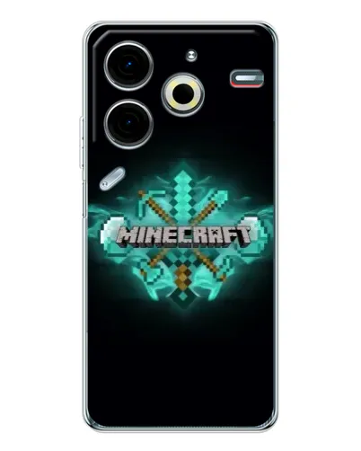 Чехол для TECNO Pova 6 Neo 5G с картинкой «Minecraft Diamond лого»