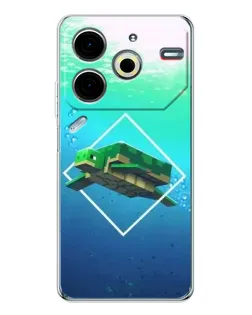 Чехол для TECNO Pova 6 Neo 5G с картинкой «Черепаха Minecraft»