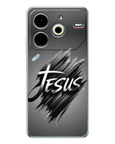 Чехол для TECNO Pova 6 Neo 5G с картинкой «Надпись Jesus Graffiti»