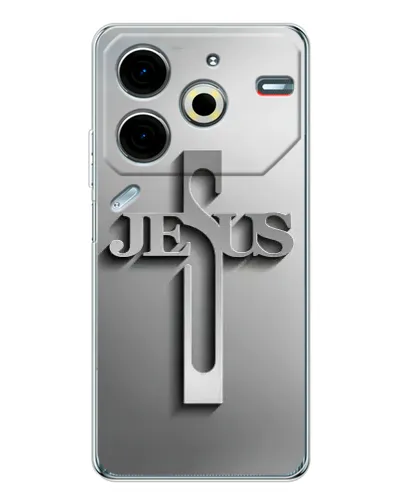 Чехол для TECNO Pova 6 Neo 5G с картинкой «Металлический крест Jesus» Чехол для TECNO Pova 6 Neo 5G с картинкой «Металлический крест Jesus»