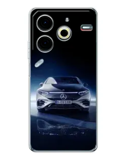 Чехол для TECNO Pova 6 Neo 5G с картинкой «Ночной Mercedes EQ»