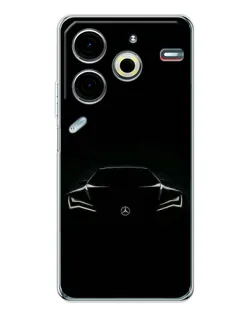 Чехол для TECNO Pova 6 Neo 5G с картинкой «Mercedes — силуэт авто»