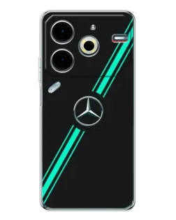 Чехол для TECNO Pova 6 Neo 5G с картинкой «Спортивные линии Mercedes»