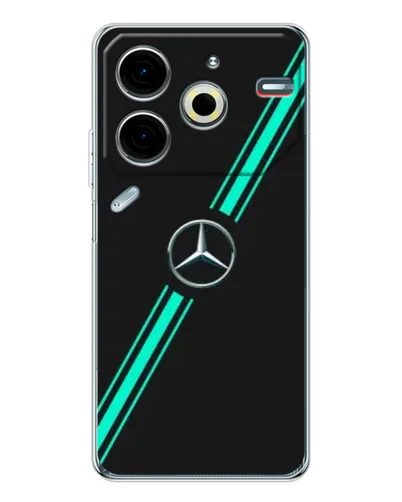Чехол для TECNO Pova 6 Neo 5G с картинкой «Спортивные линии Mercedes» Чехол для TECNO Pova 6 Neo 5G с картинкой «Спортивные линии Mercedes»