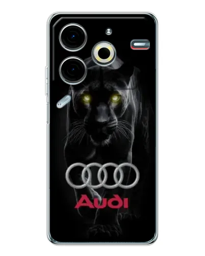 Чехол для TECNO Pova 6 Neo 5G с картинкой «Пантера и Audi»