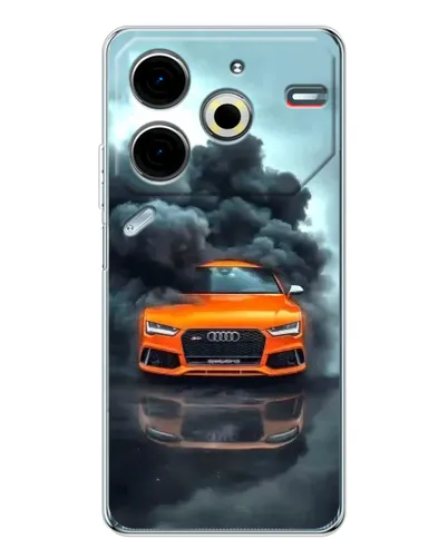 Чехол для TECNO Pova 6 Neo 5G с картинкой «Audi в облаках дыма»