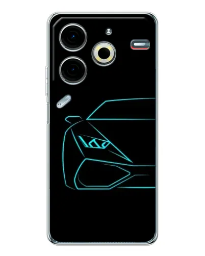 Чехол для TECNO Pova 6 Neo 5G с картинкой «Голубой силуэт Lamborghini» Чехол для TECNO Pova 6 Neo 5G с картинкой «Голубой силуэт Lamborghini»