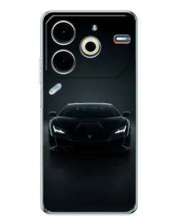 Чехол для TECNO Pova 6 Neo 5G с картинкой «Черный Lamborghini Aventador» Чехол для TECNO Pova 6 Neo 5G с картинкой «Черный Lamborghini Aventador»
