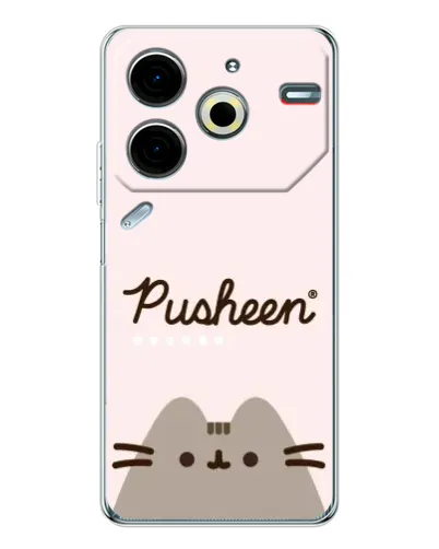 Чехол для TECNO Pova 6 Neo 5G с картинкой «Pusheen логотип»