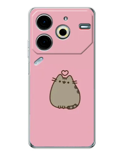 Чехол для TECNO Pova 6 Neo 5G с картинкой «Pusheen сердце»