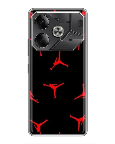 Чехол для TECNO Pova 6 с картинкой «Jordan Red Pattern»