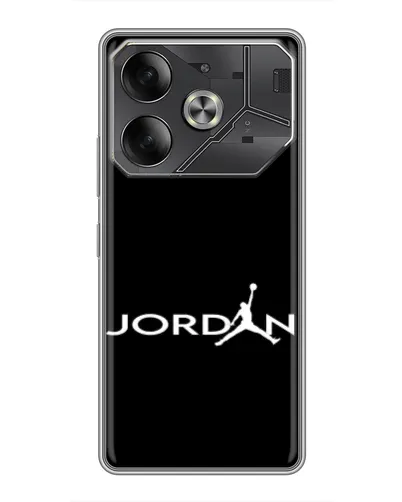 Чехол для TECNO Pova 6 с картинкой «Jordan White Logo»